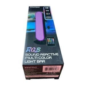 Vivitar RGB Sound Reactive Multi Color Light Bar w/ Remote Reacts to Music NEW